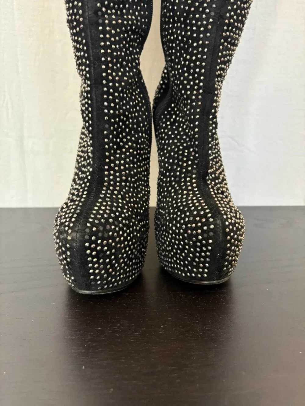 Bella Luna Size 8 Rhinestone Over-the-Knee Platform Stiletto Boots
